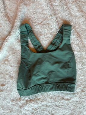 Glyder Olive Green Sports Bra - Racerback Athletic Top